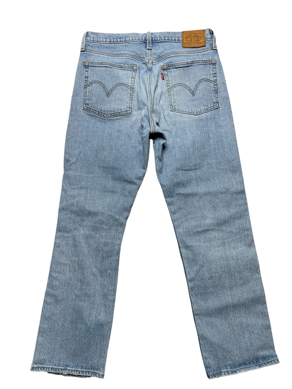 Levi's Light Blue Wedgie Straight Fit Jeans with Distressed Knee 29 - Picture 6 of 8